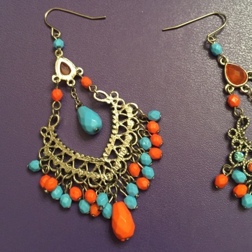 *SOLD* Boho chandelier earrings - Picture 2 of 3